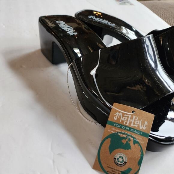 Mad Love New Black Jelly Heels Comfort Slipons Platforms Women's Size 10 NWT - Picture 3 of 9